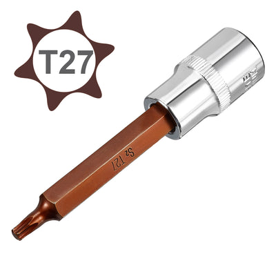 Harfington Uxcell 1/2-Inch Drive T27 Torx Bit Extra Long Socket, S2 Steel