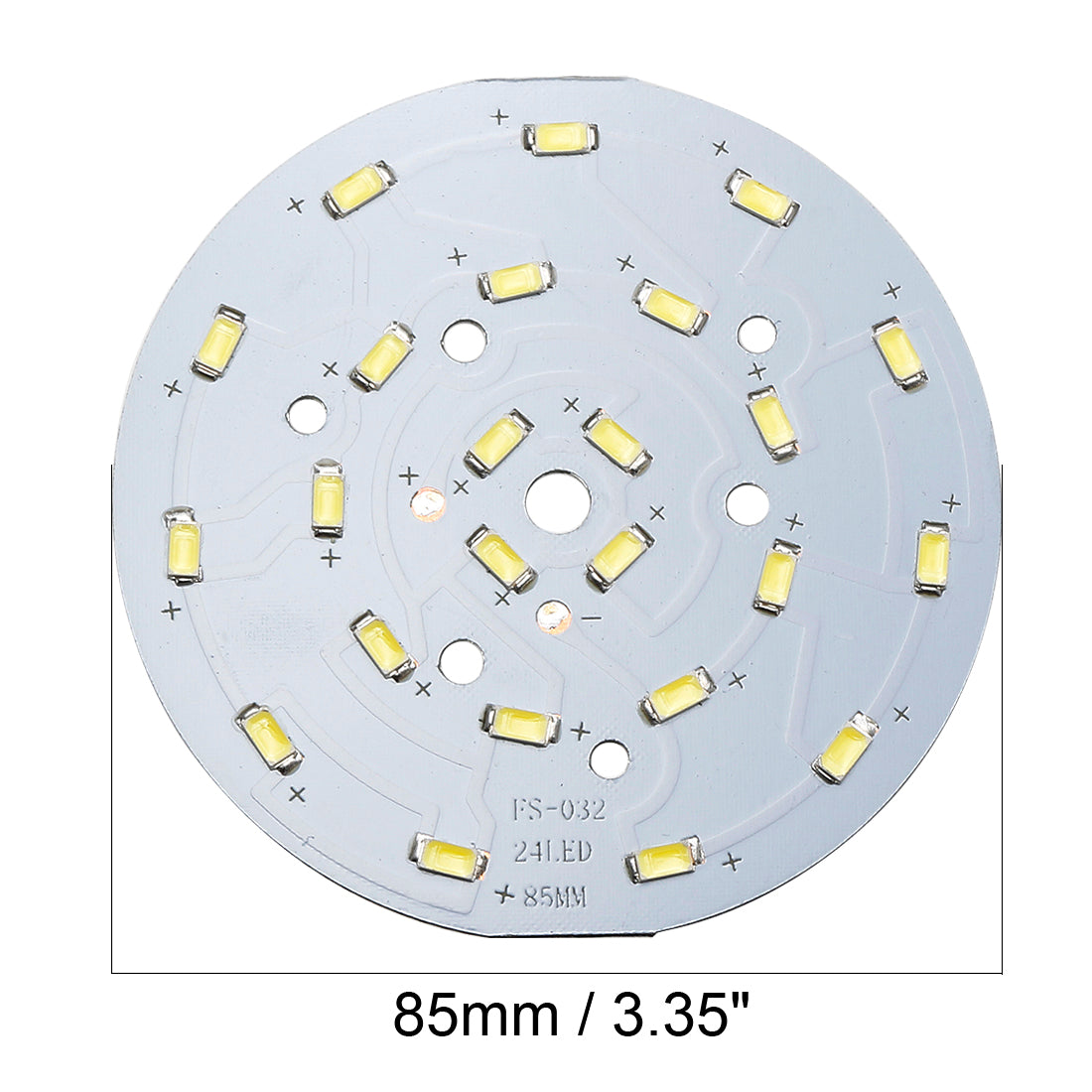 uxcell Uxcell 300mA 12W 24 LEDs 5730 Surface Mounted Devices LED Chip Module Aluminum Board Pure White Super Bright 85mm Dia 5pcs