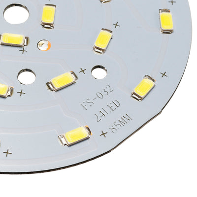 Harfington Uxcell 300mA 12W 24 LEDs 5730 Surface Mounted Devices LED Chip Module Aluminum Board Pure White Super Bright 85mm Dia 5pcs