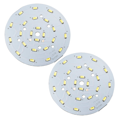 Harfington Uxcell 300mA 12W 24 LEDs 5730 Surface Mounted Devices LED Chip Module Aluminum Board Pure White Super Bright 85mm Dia 2pcs