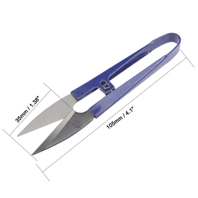 Harfington Uxcell 2Pcs 4.1-inch Sewing Trimming Scissors Nipper Embroidery Thrum Yarn Fishing Thread Beading Cutter Blue