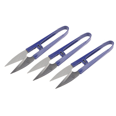 Harfington Uxcell 3Pcs 4.1-inch Sewing Trimming Scissors Nipper Embroidery Thrum Yarn Fishing Thread Beading Cutter Blue