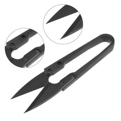 Harfington Uxcell 2Pcs 4.1-inch Sewing Trimming Scissors Nipper Embroidery Thrum Yarn Fishing Thread Beading Cutter Black