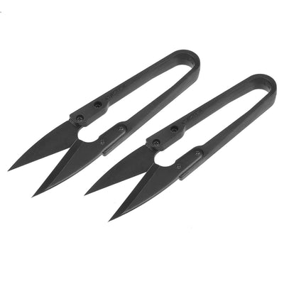 uxcell Uxcell 2Pcs 4.1-inch Sewing Trimming Scissors Nipper Embroidery Thrum Yarn Fishing Thread Beading Cutter Black