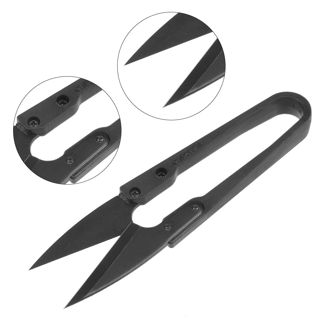 uxcell Uxcell 3Pcs 4.1-inch Sewing Trimming Scissors Nipper Embroidery Thrum Yarn Fishing Thread Beading Cutter Black