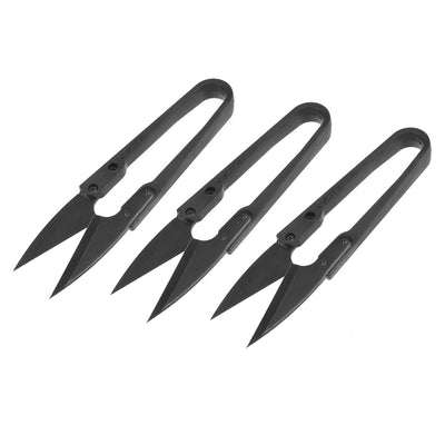Harfington Uxcell 3Pcs 4.1-inch Sewing Trimming Scissors Nipper Embroidery Thrum Yarn Fishing Thread Beading Cutter Black