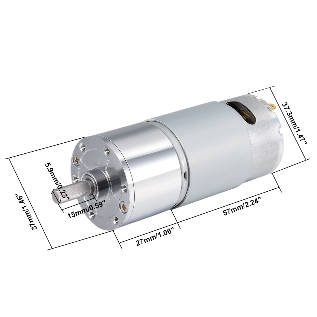 uxcell Uxcell 12V DC 220 RPM Gear Motor High Torque Electric Reduction Gearbox Centric Output D Shaft