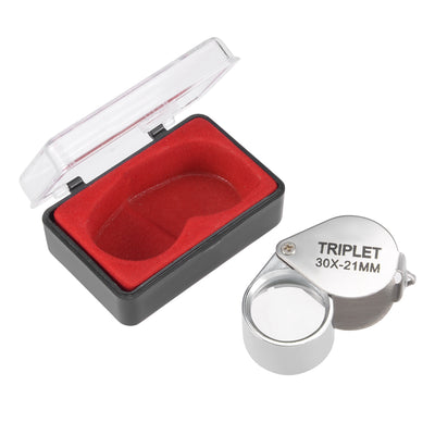 Harfington Uxcell Mini Microscope Jewelry Eye Loupe Magnifier Glass, Chrome Plated,21 mm,30X 3000%
