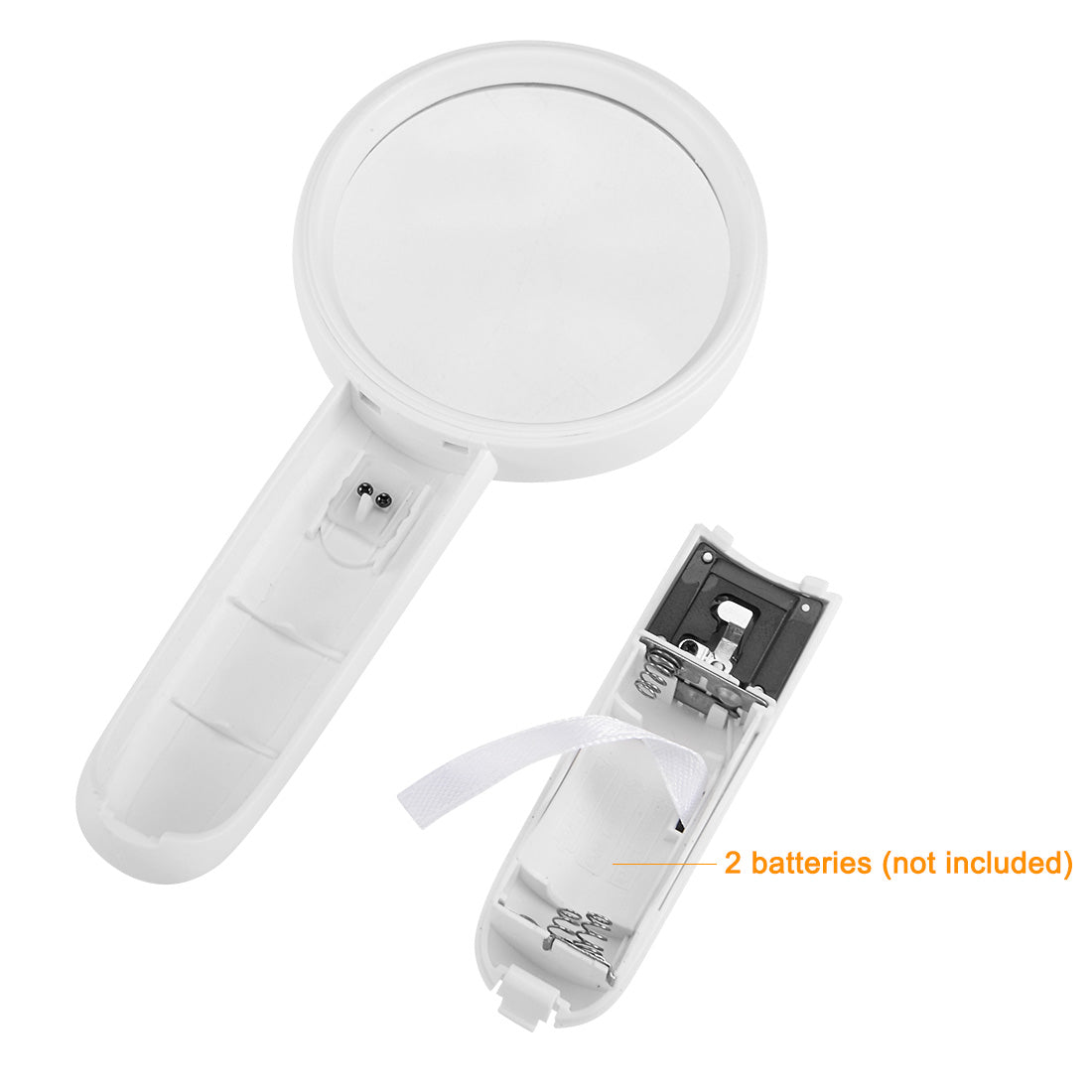 uxcell Uxcell 3X LED Illuminated Handheld Magnifier 300% Loupe w LED light for Book, Repair