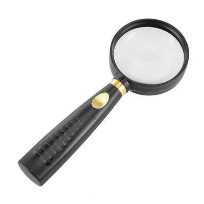 Harfington Uxcell 50mm 10X Handheld Magnifying Loupe Glasses 1000% w Handle for Newspaper Read