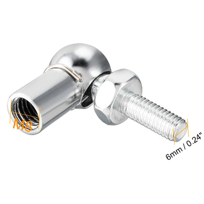 Harfington Uxcell Gas Spring End Fitting M8 Female Thread 6mm Round Handle Dia A3 Steel 2pcs