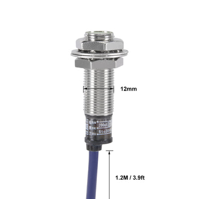 Harfington Uxcell 2mm Inductive Proximity Sensor Switch Detector NPN NO DC 6-36V 200mA 3-Wire PR12-2DN