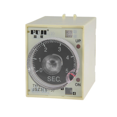 Harfington Uxcell 24VAC/DC 5S 8 Terminals Range Adjustable Delay Timer Time Relay ST3PA-A w base