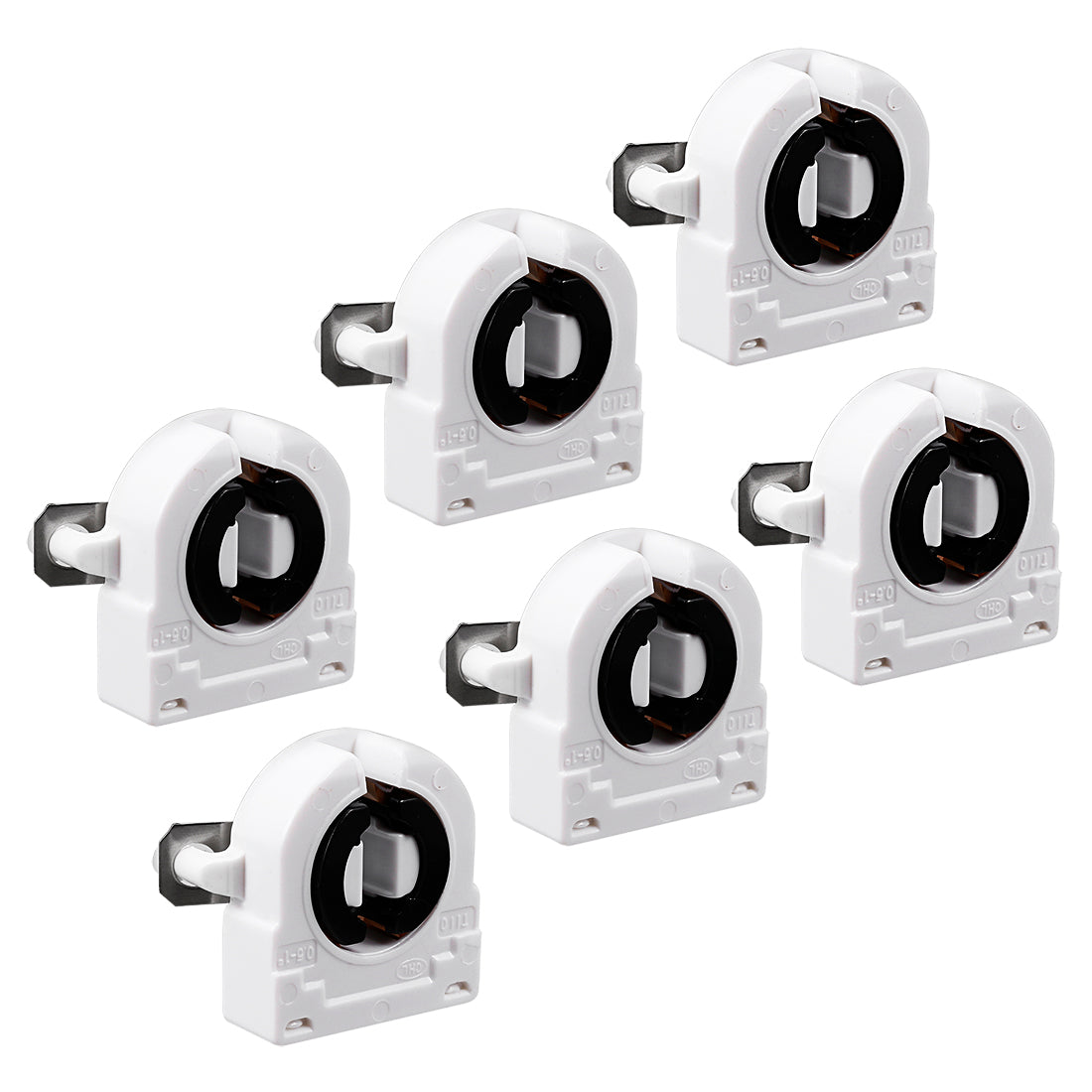 uxcell Uxcell 6 Pcs 2A T8 Socket G13 Base Fluorescent Lamp Holder Light Accessory White