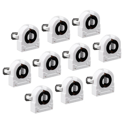 uxcell Uxcell 10 Pcs 2A T8 Socket G13 Base Fluorescent Lamp Holder Light Accessory White