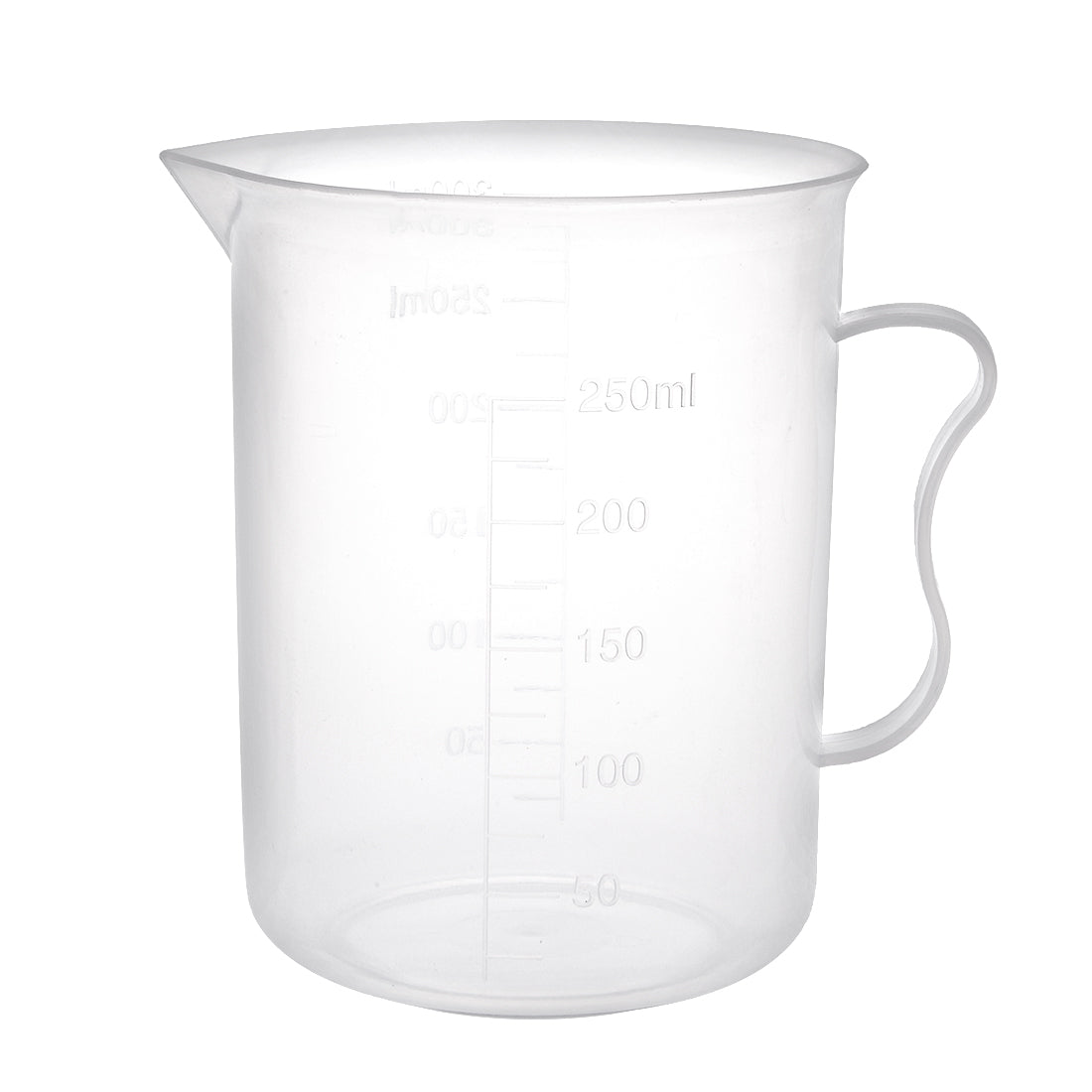 uxcell Uxcell Laboratory Clear White PP 300mL Measuring Cup Handled Beaker