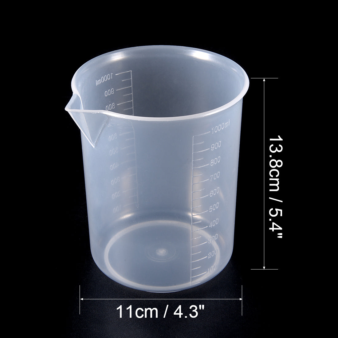 uxcell Uxcell 2pcs Measuring Cup Labs PP Graduated Beakers 1000ml