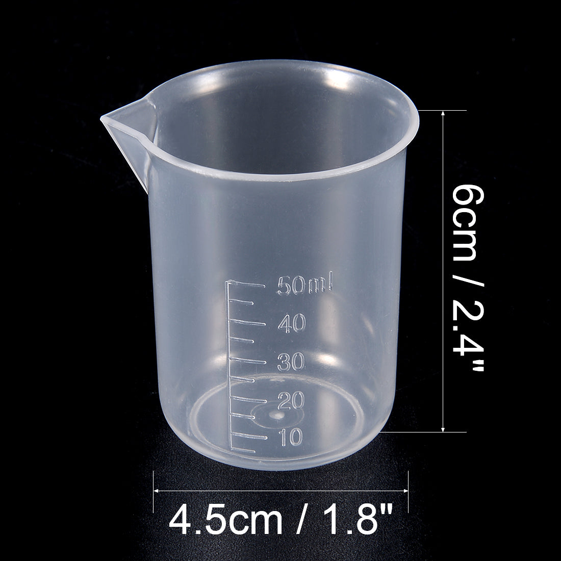 uxcell Uxcell 6pcs Measuring Cup Labs PP Graduated Beakers 50ml