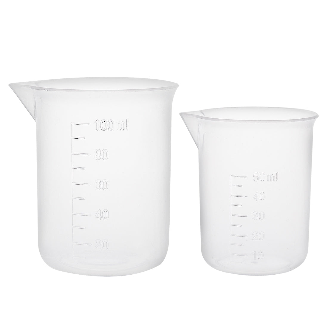 uxcell Uxcell Set of 2 Measuring Cup Labs Plastic Graduated Beakers 50ml 100ml