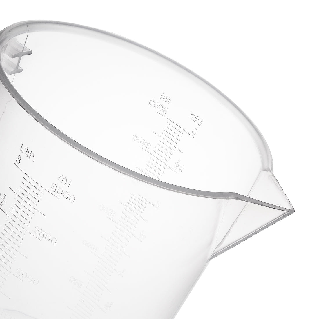 uxcell Uxcell Laboratory Clear White PP 3000mL Measuring Cup Handled Beaker