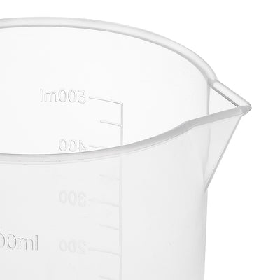 Harfington Uxcell 3pcs Laboratory Clear White PP 500mL Measuring Cup Handled Beaker