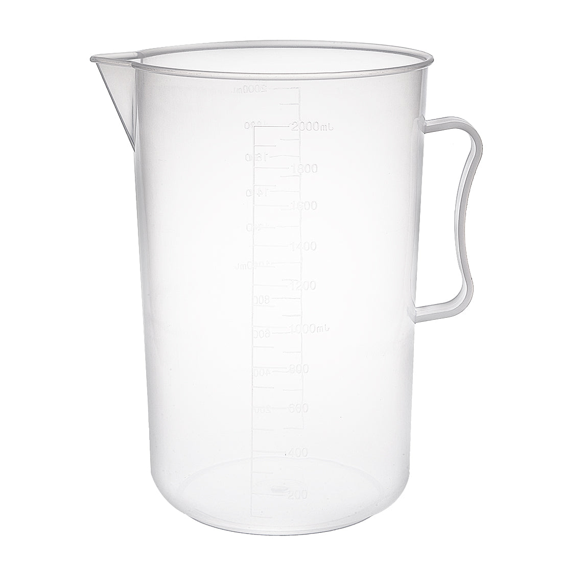 uxcell Uxcell Laboratory Clear White PP 2000mL Measuring Cup Handled Beaker