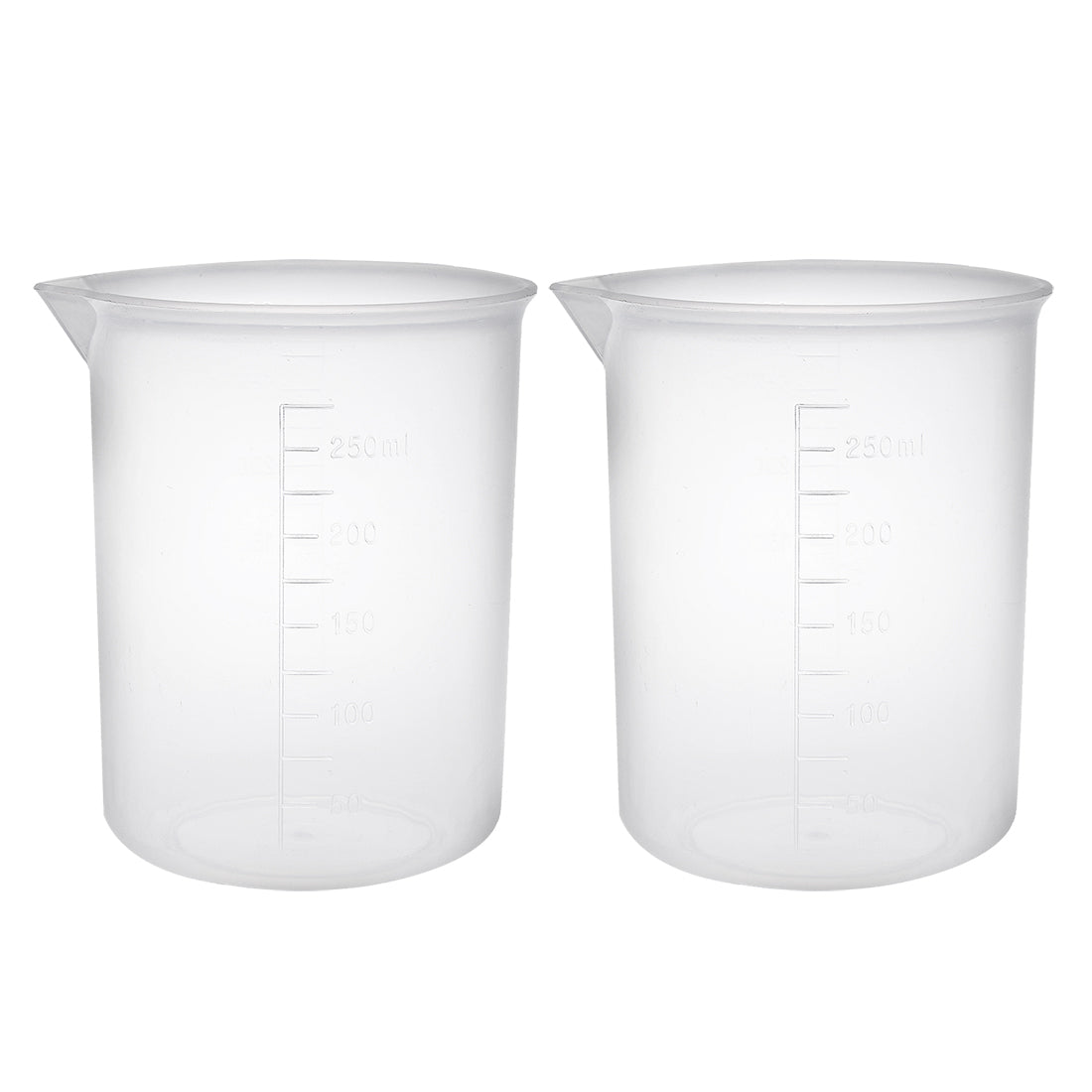 uxcell Uxcell 2pcs Measuring Cup Labs PP Graduated Beakers 250ml