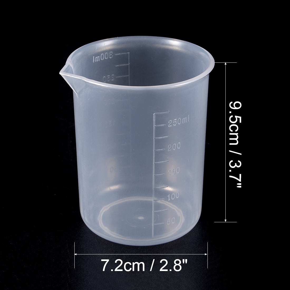 uxcell Uxcell Transparent Measuring Cup Labs PP Graduated Beakers 250ml