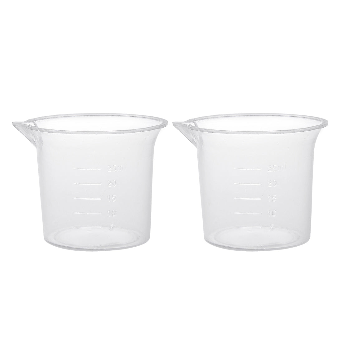 uxcell Uxcell 2pcs Measuring Cup Labs PP Graduated Beakers 25ml