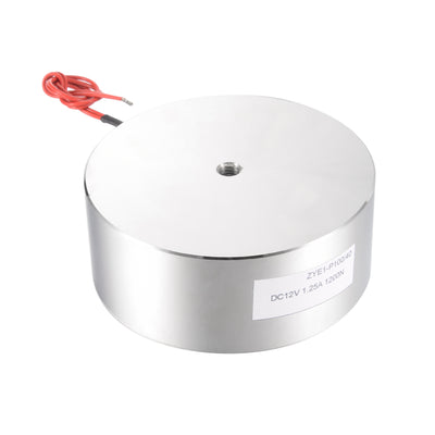 Harfington Uxcell 100mm x 40mm DC12V 1.25A 1200N Sucking Disc Solenoid Lift Holding Electromagnet