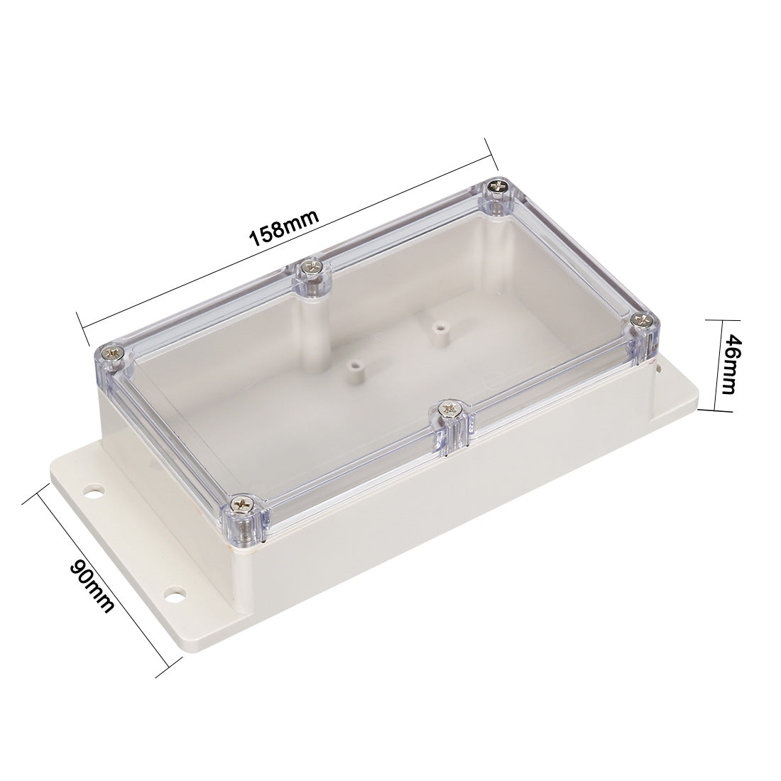 uxcell Uxcell 158*90*46mm Electronic ABS Plastic DIY Junction Box Enclosure Case w Clear cover