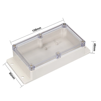 Harfington Uxcell 158*90*46mm Electronic ABS Plastic DIY Junction Box Enclosure Case w Clear cover