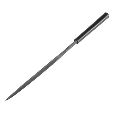 Harfington Uxcell Second Cut Steel Triangular Needle File with Plastic Handle, 4mm x 160mm