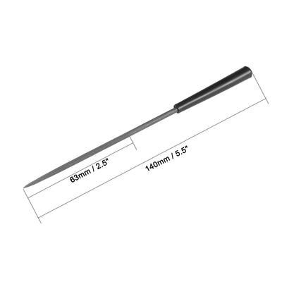 Harfington Uxcell Second Cut Steel Round Needle File with Plastic Handle, 3mm x 140mm