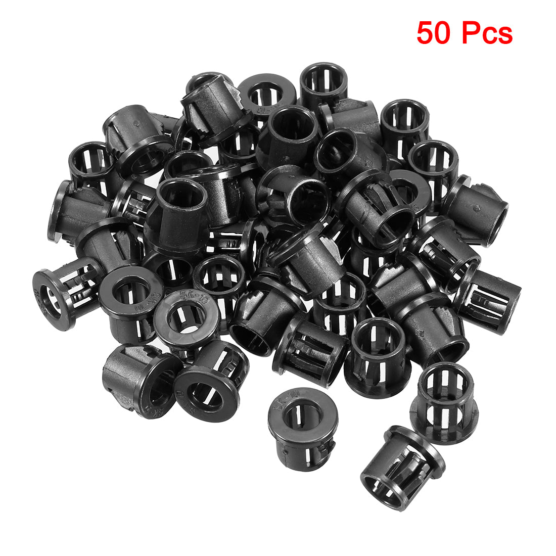 uxcell Uxcell 50pcs 10mm Mounted Dia Snap in Cable Hose Bushing Grommet Protector Black