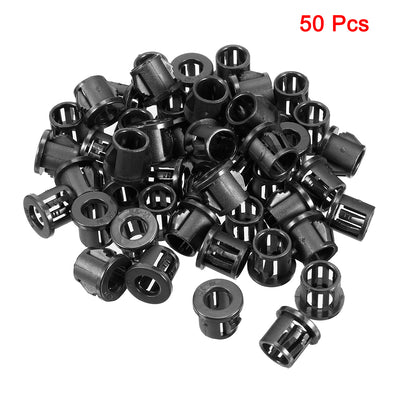 Harfington Uxcell 50pcs 10mm Mounted Dia Snap in Cable Hose Bushing Grommet Protector Black