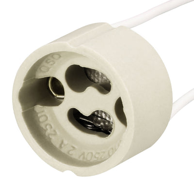 Harfington Uxcell 3Pcs Wire Connector Ceramic GU10 Lamp Holder LED Light Socket Base Converter 15cm Long