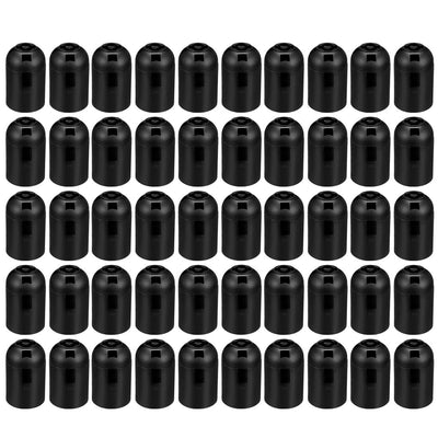 Harfington Uxcell 50Pcs 4A E27 Light Socket Screw Bulb Retro Pendant LED Lamp Holder Without Switch Plastic Black for DIY Projects