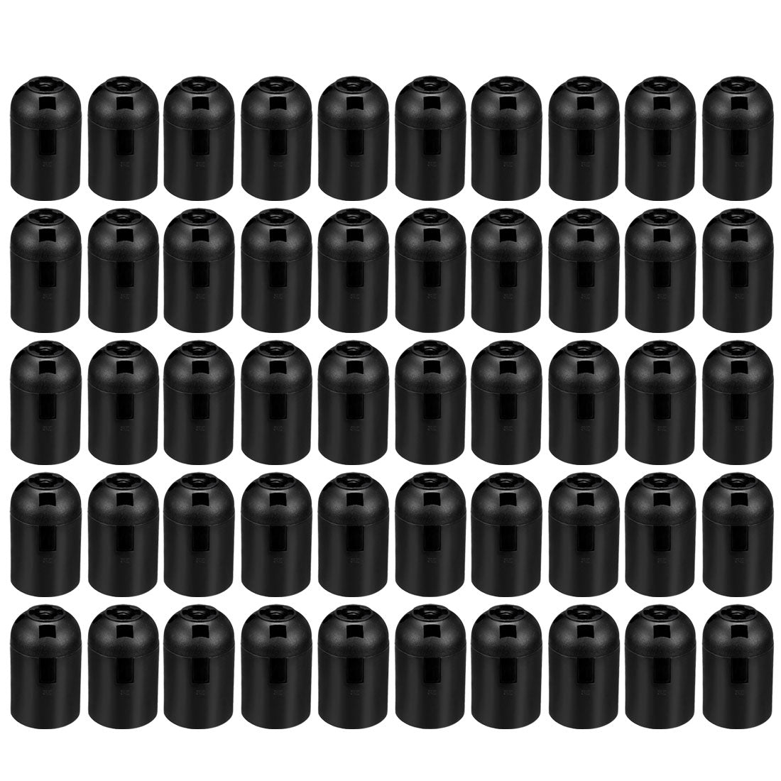 uxcell Uxcell 50Pcs 4A E27 Light Socket Screw Bulb Retro Pendant LED Lamp Holder Without Switch Plastic Black for DIY Projects