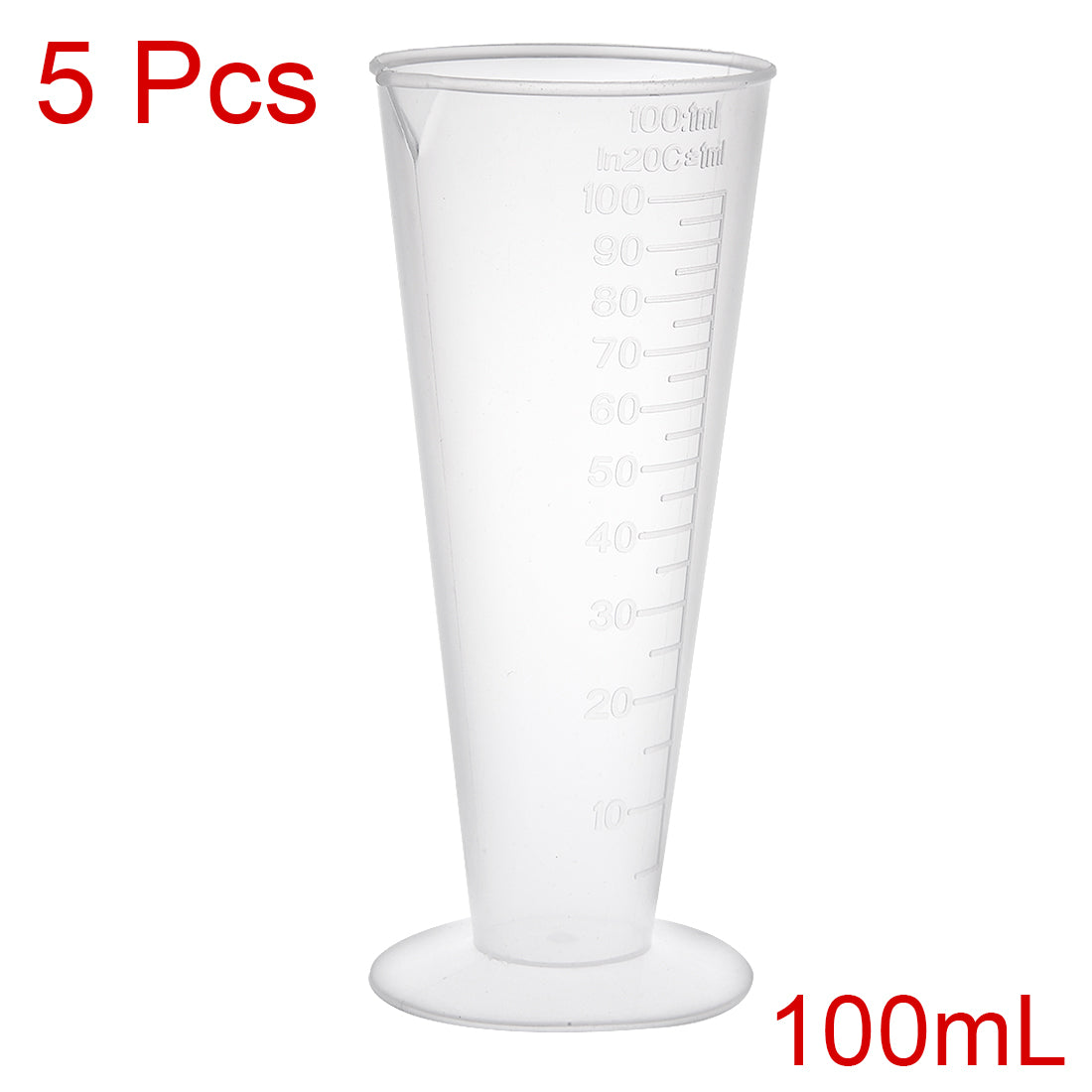 uxcell Uxcell 5pcs Transparent Measuring Cup Labs PP Graduated Beakers 100ml