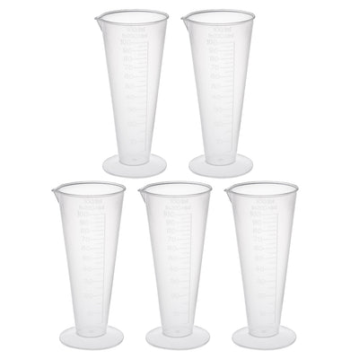 Harfington Uxcell 5pcs Transparent Measuring Cup Labs PP Graduated Beakers 100ml