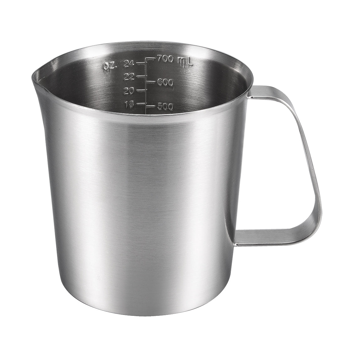 uxcell Uxcell Measuring Cup, Upgraded, 2 Measurement Scales, Including L Scale, Ounce Scale, Stainless Steel Measuring Cup w Marking with Handle, 24 Ounces, 700mL