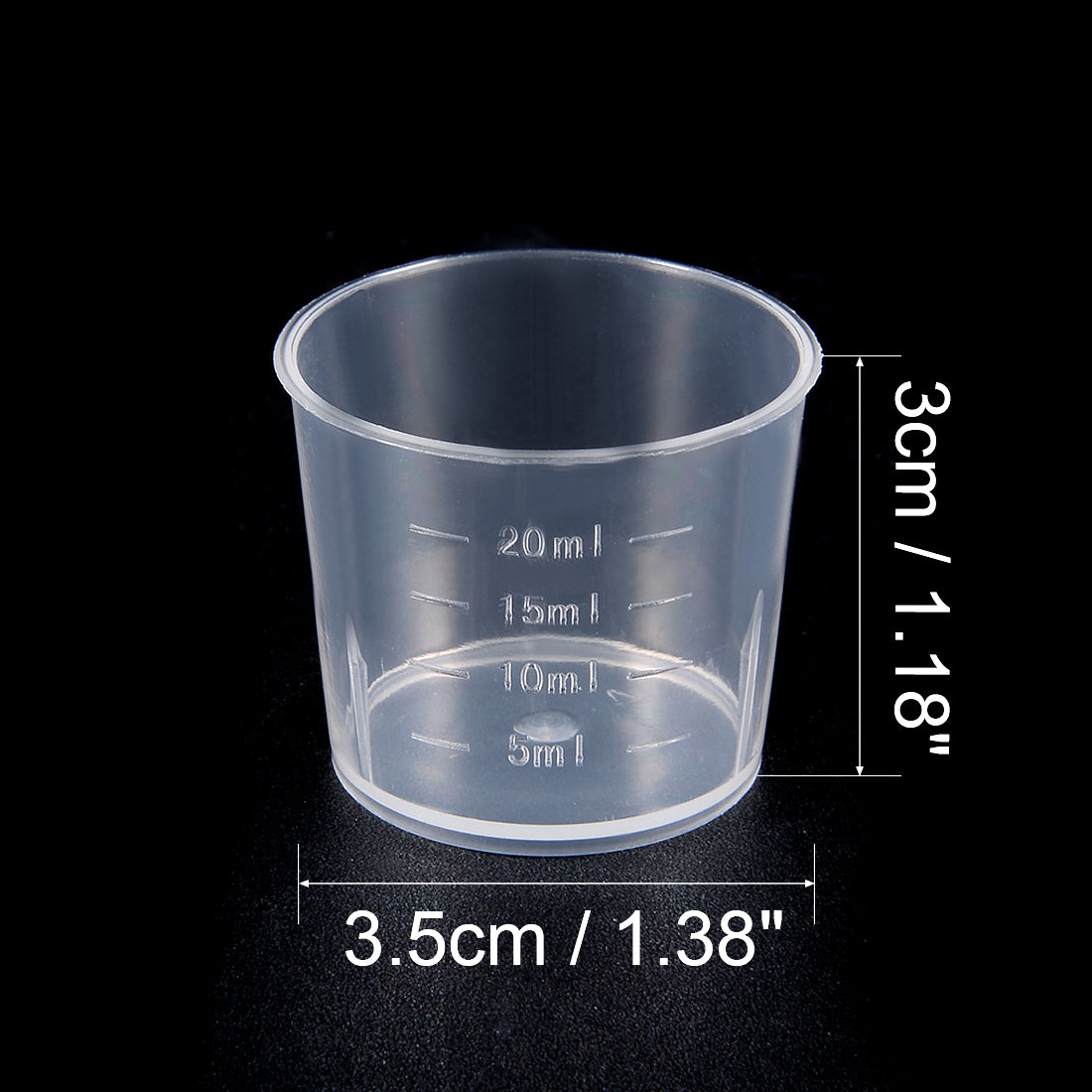 uxcell Uxcell 20pcs Transparent Measuring Cup Lab PP Graduated Beaker 20ml
