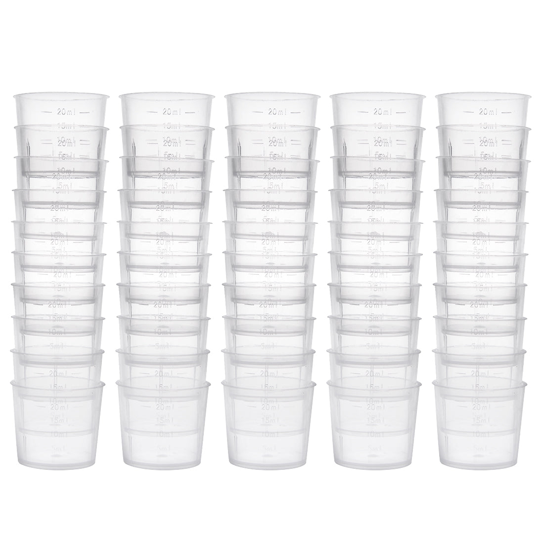 uxcell Uxcell 50pcs Transparent Measuring Cup Lab PP Graduated Beaker 20ml