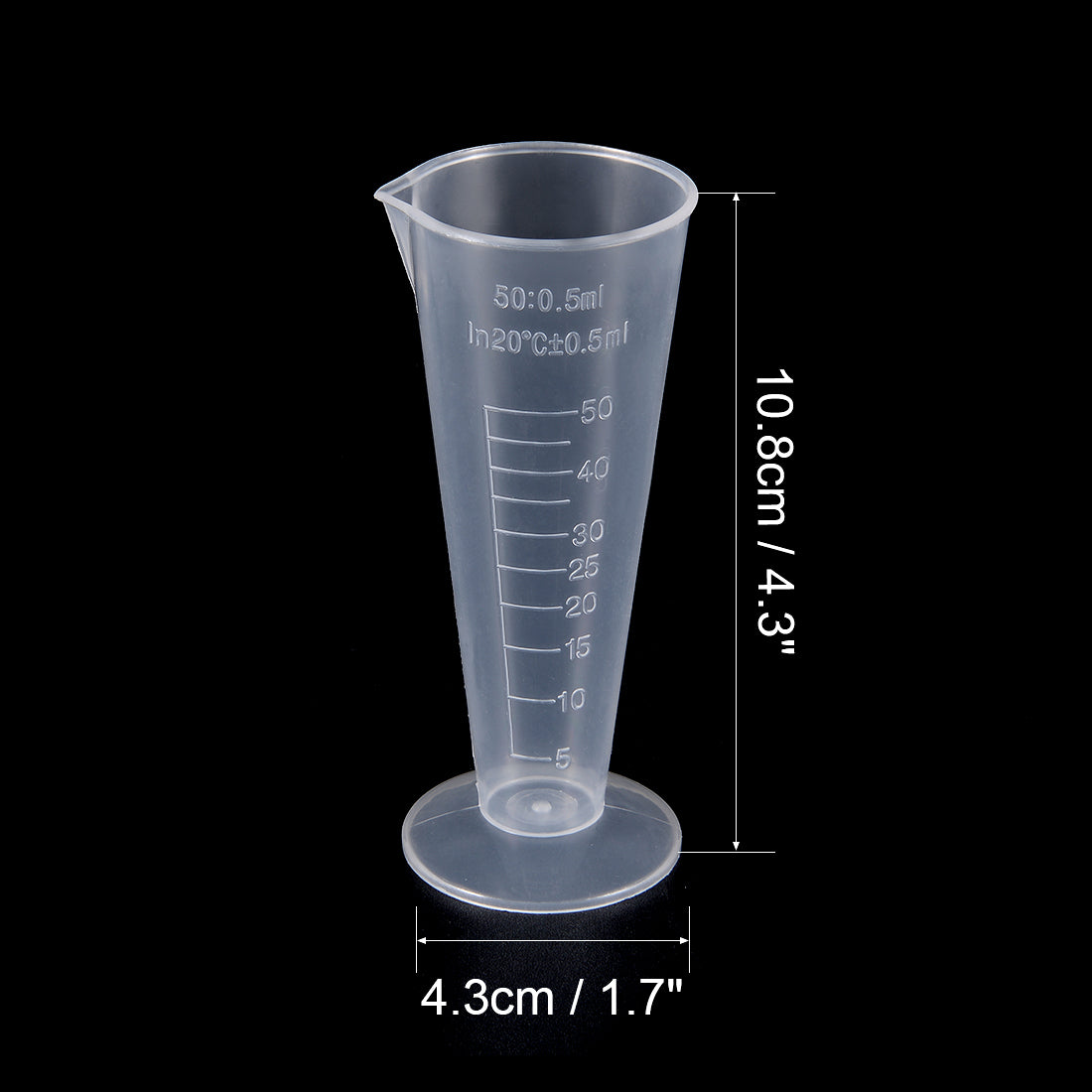 uxcell Uxcell Transparent Measuring Cup Lab PP Graduated Beaker 50ml
