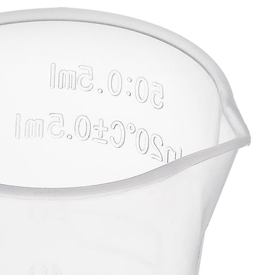 Harfington Uxcell Transparent Measuring Cup Lab PP Graduated Beaker 50ml