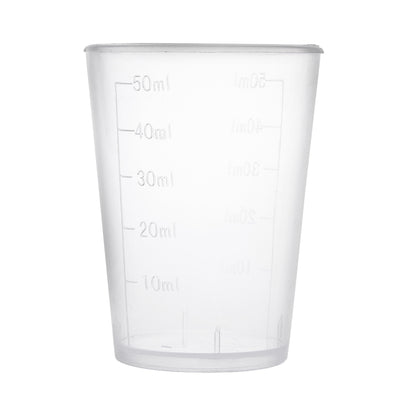 Harfington Uxcell Kitchen Laboratory 50mL Plastic Measuring Cup 12pcs w Cap