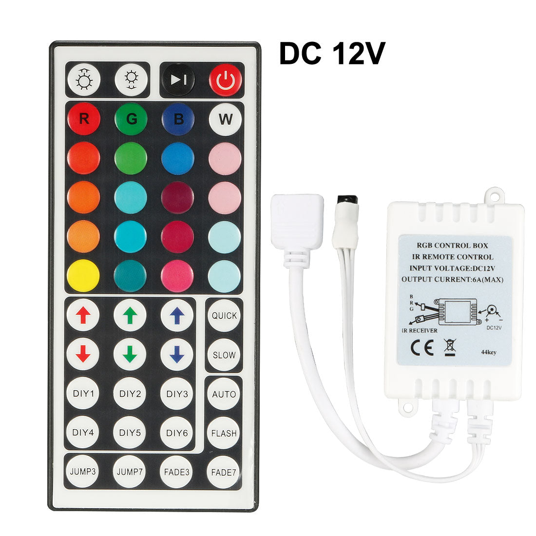 uxcell Uxcell DC 12V IR Remote Controller 44 Keys Mini Wireless Dimmer Control for 5050 3528 RGB LED Light Strip