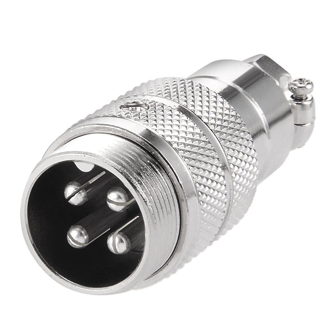 uxcell Uxcell Aviation Connector, 20mm 4P 10A 250V GX20-4 Waterproof Male Wire Panel Power Chassis Metal Fittings Connector Aviation Silver Tone