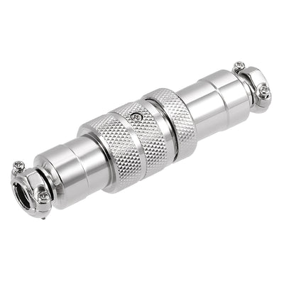 Harfington Uxcell Aviation Connector, 20mm 4P 10A 250V GX20-4 Waterproof Male Wire Panel Power Chassis Metal Fittings Connector Aviation Silver Tone